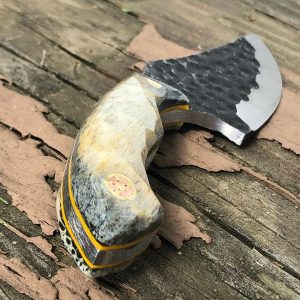 Small curved "backpack knife" with yellow liners